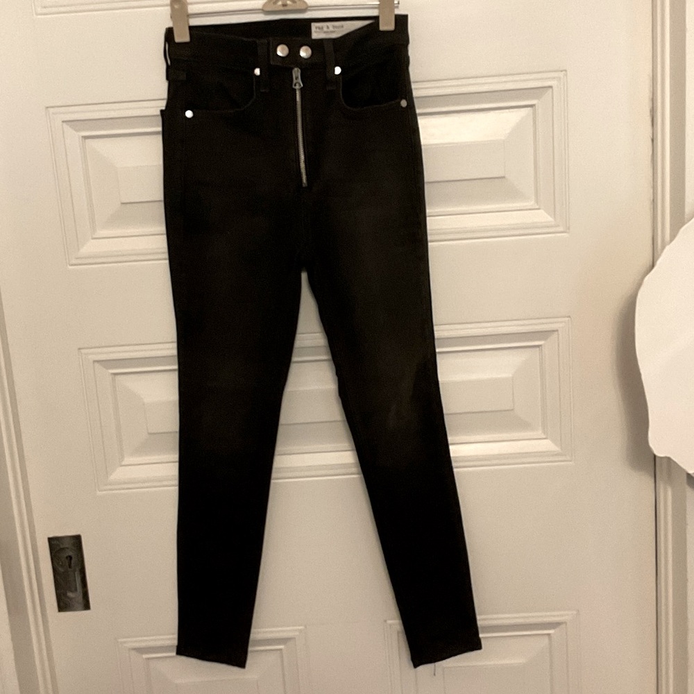 Rag & Bone Black Skinny Jeans High-Rise Stretch